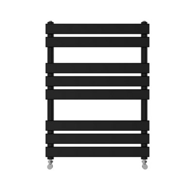 Right Radiators 800x600 mm Designer Flat Panel Heated Towel Rail Radiator Bathroom Warmer Heating Black