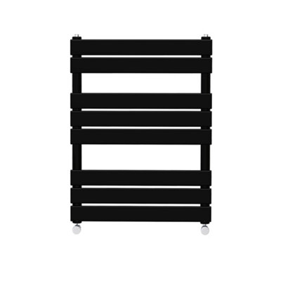 Right Radiators 800x600 mm Flat Panel Heated Towel Rail Radiator Bathroom Ladder Warmer Black