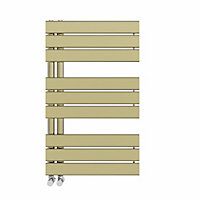Right Radiators 824x500 mm Designer Flat Panel Heated Towel Rail Radiator Bathroom Ladder Warmer Brushed Brass