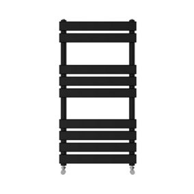 Right Radiators 950x500 mm Designer Flat Panel Heated Towel Rail Radiator Bathroom Warmer Heating Black