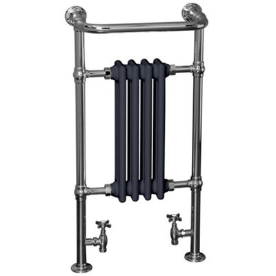 Right Radiators 952x479 mm Bathroom Traditional Victorian Heated Towel Rail Radiator Chrome & Anthracite