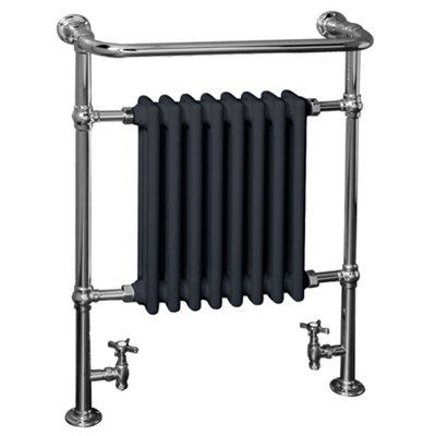 Right Radiators 952x659 mm Bathroom Traditional Victorian Heated Towel Rail Radiator Chrome & Anthracite