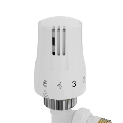 Right Radiators Angled White Thermostatic Radiator Valves 1/2