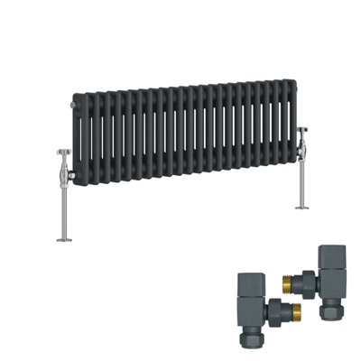 Right Radiators Anthracite Traditional 2 Column Radiator Horizontal ...