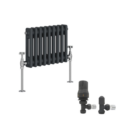 Right Radiators Anthracite Traditional 2 Column Radiator Horizontal ...
