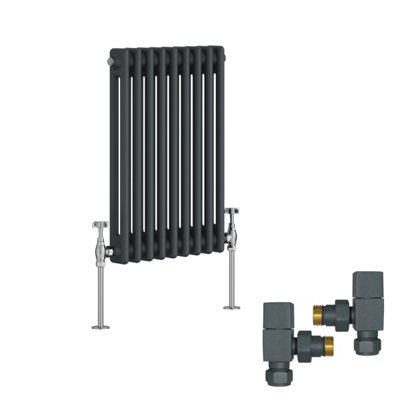 Right Radiators Anthracite Traditional 2 Column Radiator Horizontal ...