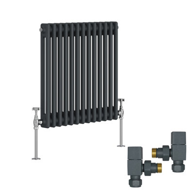 Right Radiators Anthracite Traditional 2 Column Radiator Horizontal ...