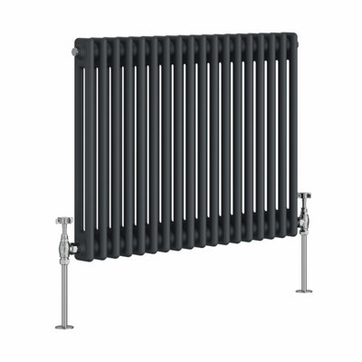 Right Radiators Anthracite Traditional 2 Column Radiator Horizontal ...