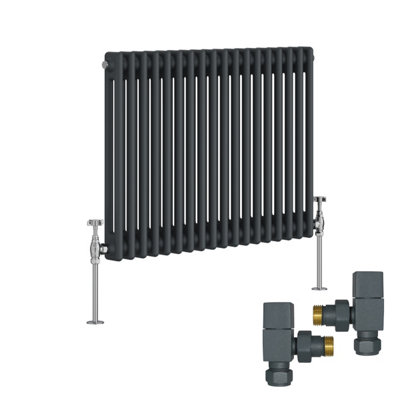 Right Radiators Anthracite Traditional 2 Column Radiator Horizontal ...