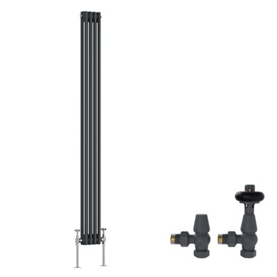 Right Radiators Anthracite Traditional 2 Column Radiator Vertical Cast ...