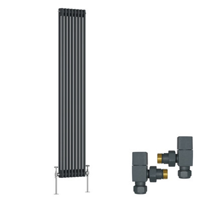 Right Radiators Anthracite Traditional 2 Column Radiator Vertical Cast ...