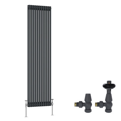 Right Radiators Anthracite Traditional 2 Column Radiator Vertical Cast ...