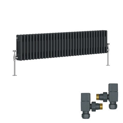 Right Radiators Anthracite Traditional 3 Column Radiator Horizontal ...