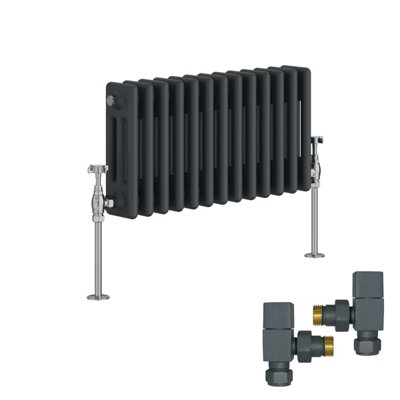 Right Radiators Anthracite Traditional 3 Column Radiator Horizontal ...