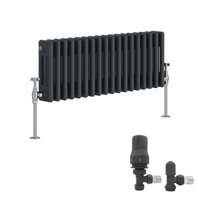 Right Radiators Anthracite Traditional 3 Column Radiator Horizontal ...