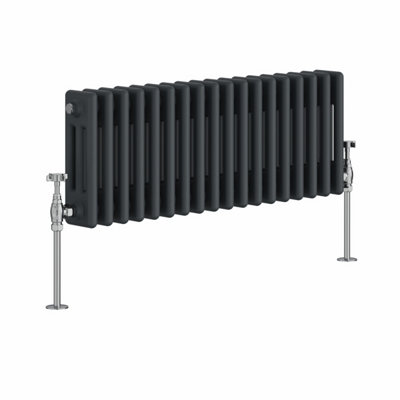 Right Radiators Anthracite Traditional 3 Column Radiator Horizontal ...