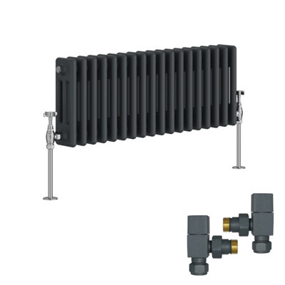 Right Radiators Anthracite Traditional 3 Column Radiator Horizontal ...