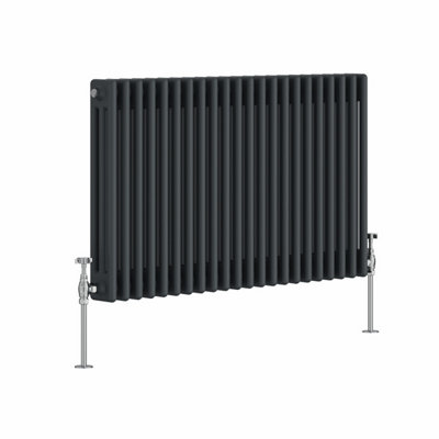 Right Radiators Anthracite Traditional 3 Column Radiator Horizontal ...