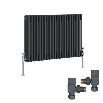 Right Radiators Anthracite Traditional 3 Column Radiator Horizontal ...