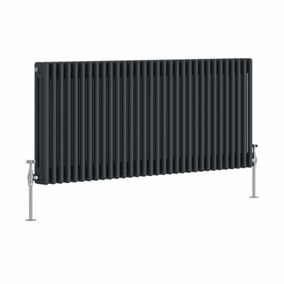 Right Radiators Anthracite Traditional 3 Column Radiator Horizontal ...