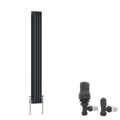 Right Radiators Anthracite Traditional 3 Column Radiator Vertical Cast ...