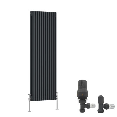 Right Radiators Anthracite Traditional 3 Column Radiator Vertical Cast ...