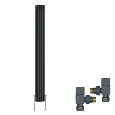 Right Radiators Anthracite Traditional 3 Column Radiator Vertical Cast ...