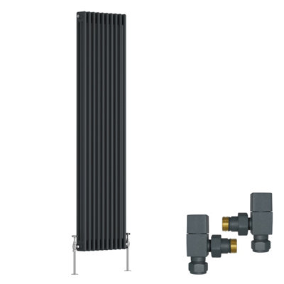 Right Radiators Anthracite Traditional 3 Column Radiator Vertical Cast ...