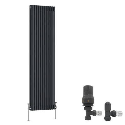 Right Radiators Anthracite Traditional 3 Column Radiator Vertical Cast ...