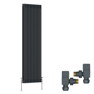 Right Radiators Anthracite Traditional 3 Column Radiator Vertical Cast ...