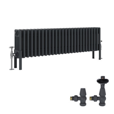 Right Radiators Anthracite Traditional 4 Column Radiator Horizontal ...