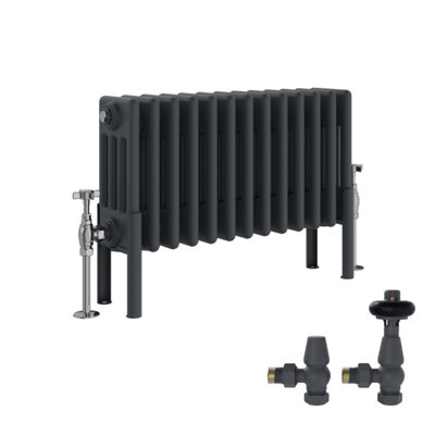 Right Radiators Anthracite Traditional 4 Column Radiator Horizontal ...