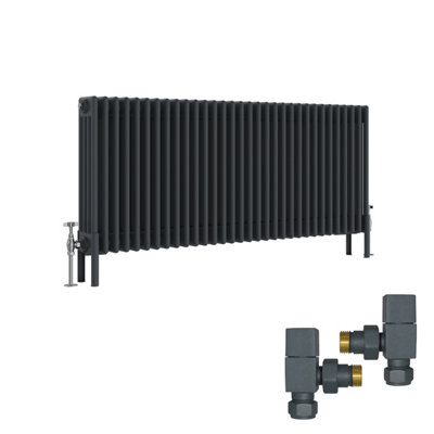 Right Radiators Anthracite Traditional 4 Column Radiator Horizontal ...