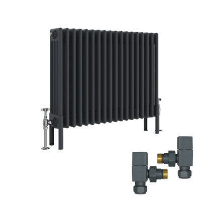 Right Radiators Anthracite Traditional 4 Column Radiator Horizontal ...