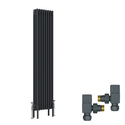 Right Radiators Anthracite Traditional 4 Column Radiator Vertical Cast ...