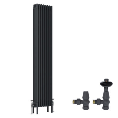 Right Radiators Anthracite Traditional 4 Column Radiator Vertical Cast ...