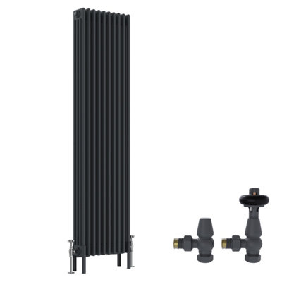 Right Radiators Anthracite Traditional 4 Column Radiator Vertical Cast ...