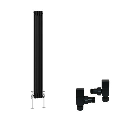 Right Radiators Black Traditional 2 Column Radiator Vertical Cast Iron ...