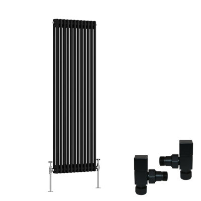 Right Radiators Black Traditional 2 Column Radiator Vertical Cast Iron ...