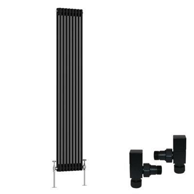 Right Radiators Black Traditional 2 Column Radiator Vertical Cast Iron ...