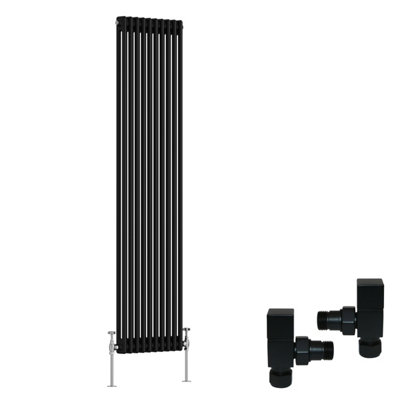 Right Radiators Black Traditional 2 Column Radiator Vertical Cast Iron ...