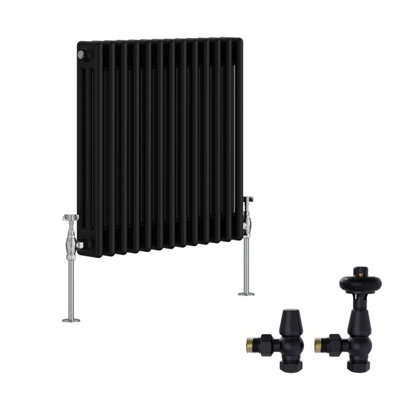 Right Radiators Black Traditional 3 Column Radiator Horizontal Cast ...