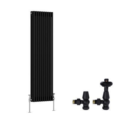 Right Radiators Black Traditional 3 Column Radiator Vertical Cast Iron ...