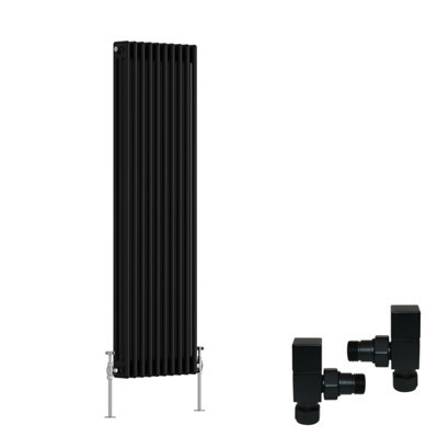 Right Radiators Black Traditional 3 Column Radiator Vertical Cast Iron ...