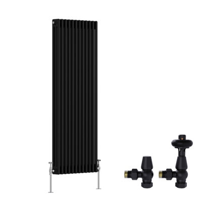 Right Radiators Black Traditional 3 Column Radiator Vertical Cast Iron ...