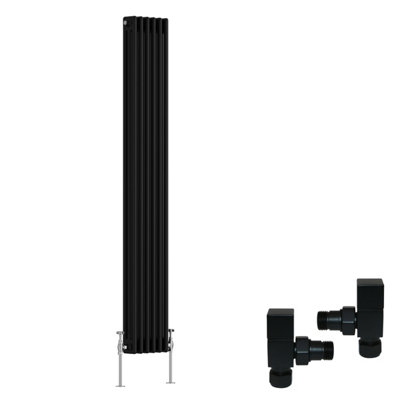 Right Radiators Black Traditional 3 Column Radiator Vertical Cast Iron ...