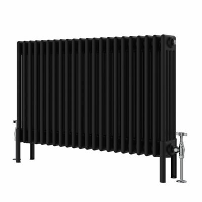 Right Radiators Black Traditional 4 Column Radiator Horizontal Cast ...