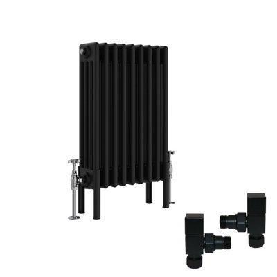 Right Radiators Black Traditional 4 Column Radiator Horizontal Cast ...