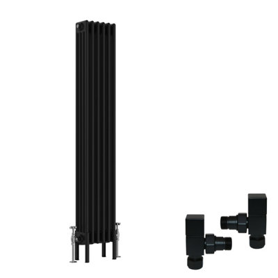 Right Radiators Black Traditional 4 Column Radiator Vertical Cast Iron ...