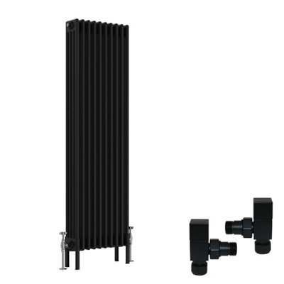 Right Radiators Black Traditional 4 Column Radiator Vertical Cast Iron ...